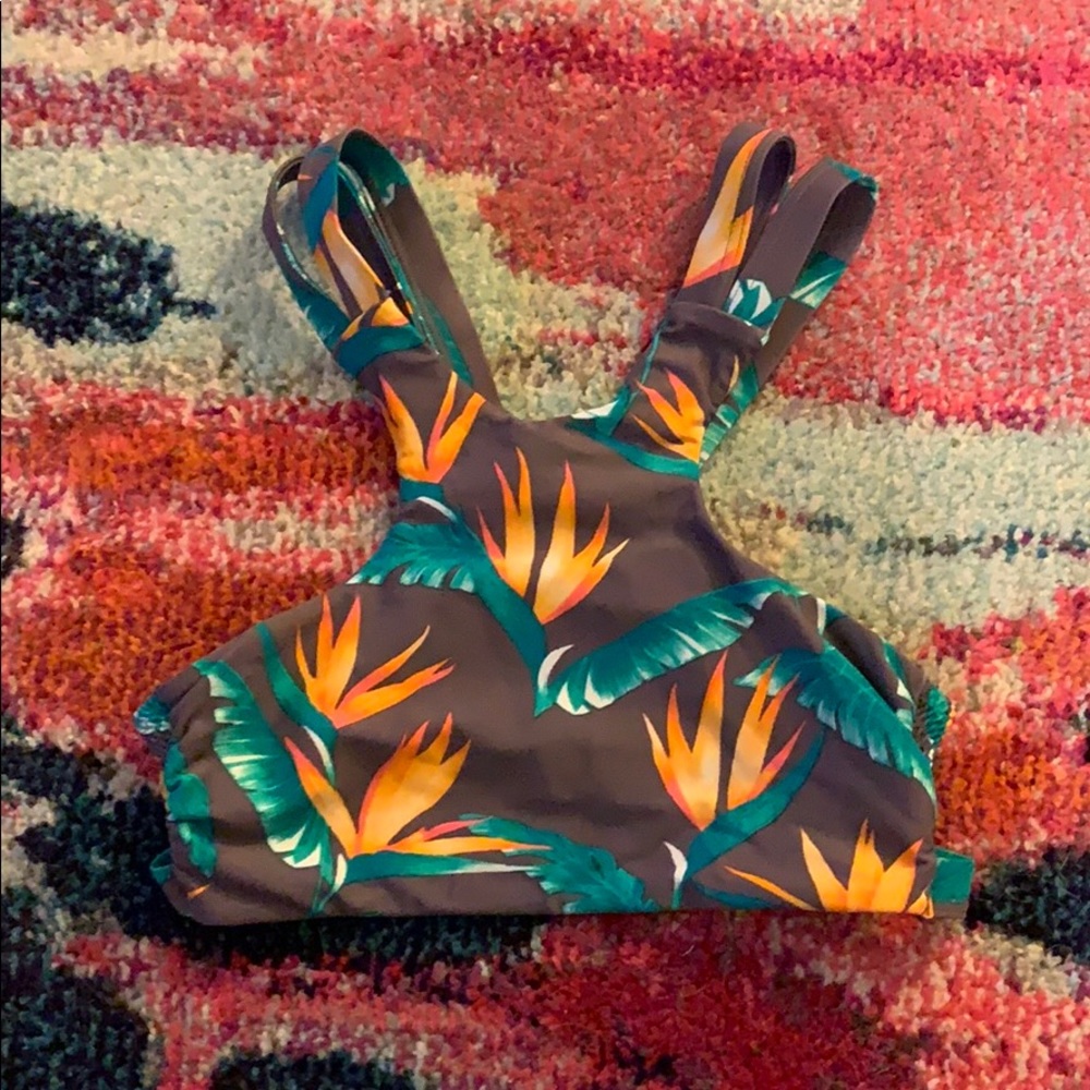 Tori Praver birds of paradise swim halter size S
